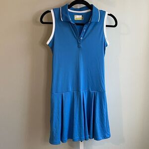 Nicklaus Blue Sleeveless Pleated Tennis Dress
